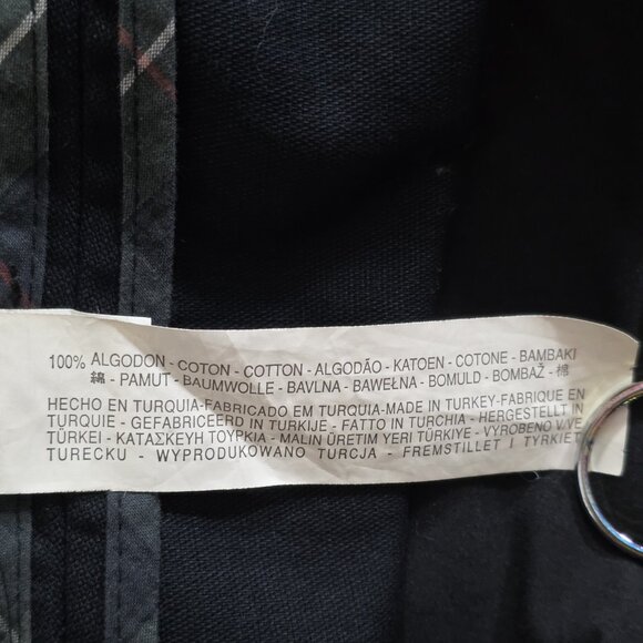 Zara Trench Coat Men XL Navy Double Breasted Vented Twill Cotton Unlined Pockets - Picture 10 of 16